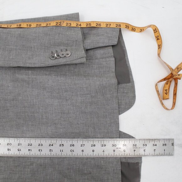 Z zegna sport coat men's 42R two button gray linen cotton wool unstructured - Picture 7 of 16